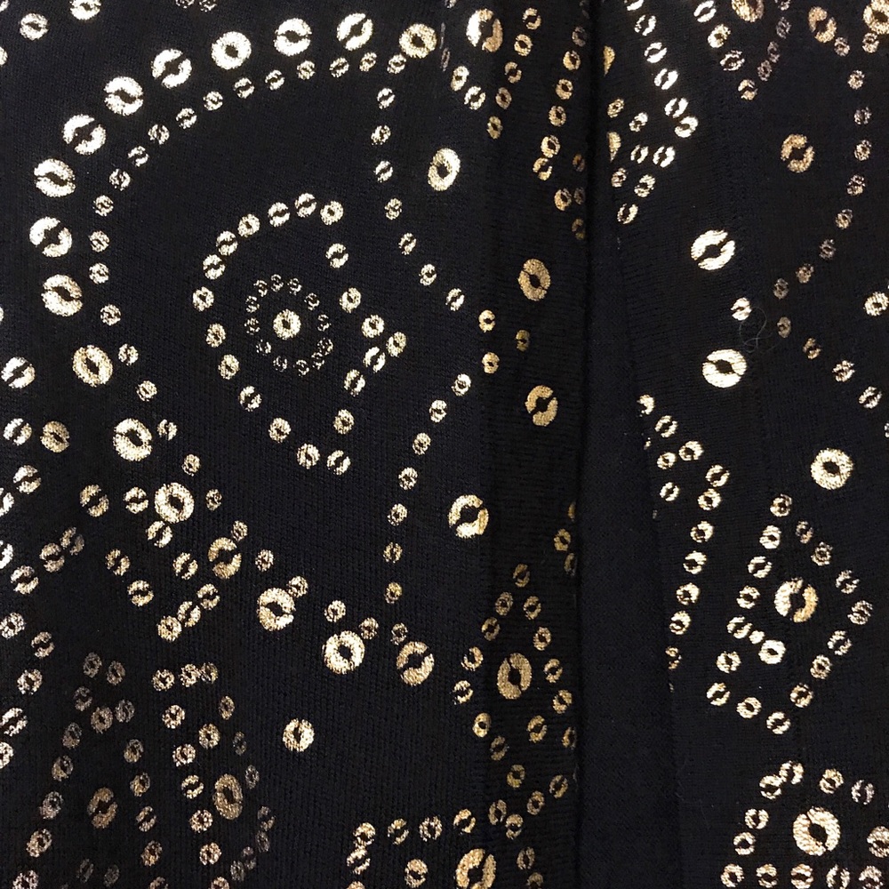 Black Gold Printed Draped Cardigan - NWOT - Picture 4 of 4